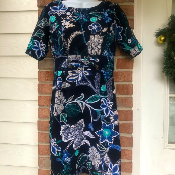 Blue Floral Print Dress - Picture 2 of 5